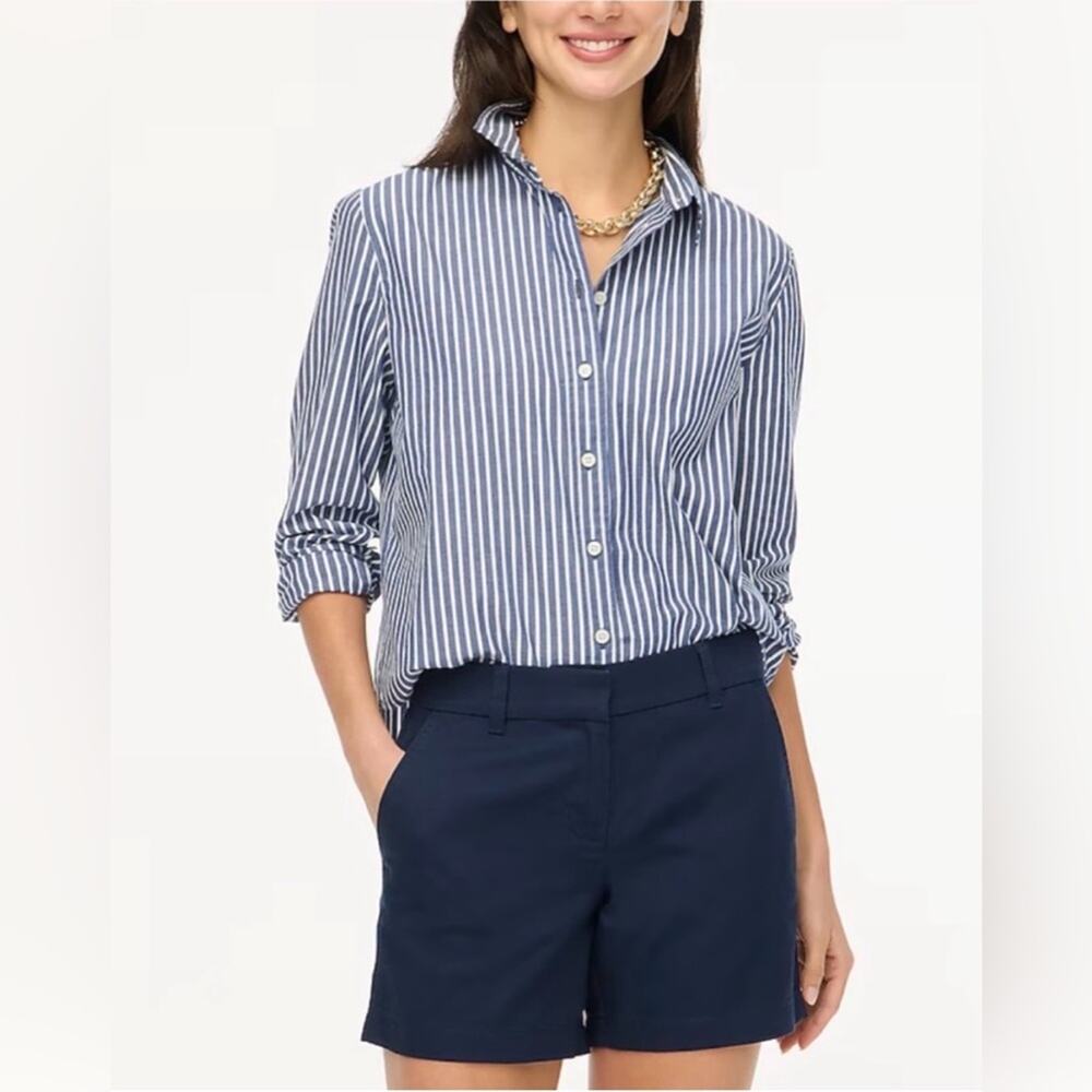 J.Crew Factory Chino Shorts Size 8 Navy Blue NWT Classic